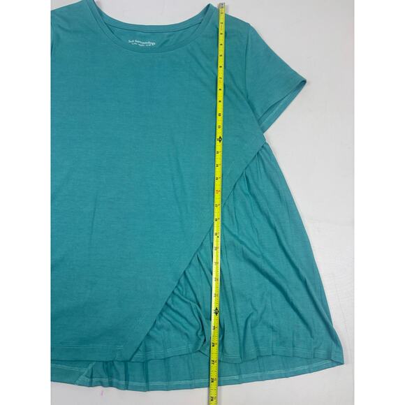 Soft Surroundings Teal Asymmetrical Tunic Top Size L - Picture 7 of 7
